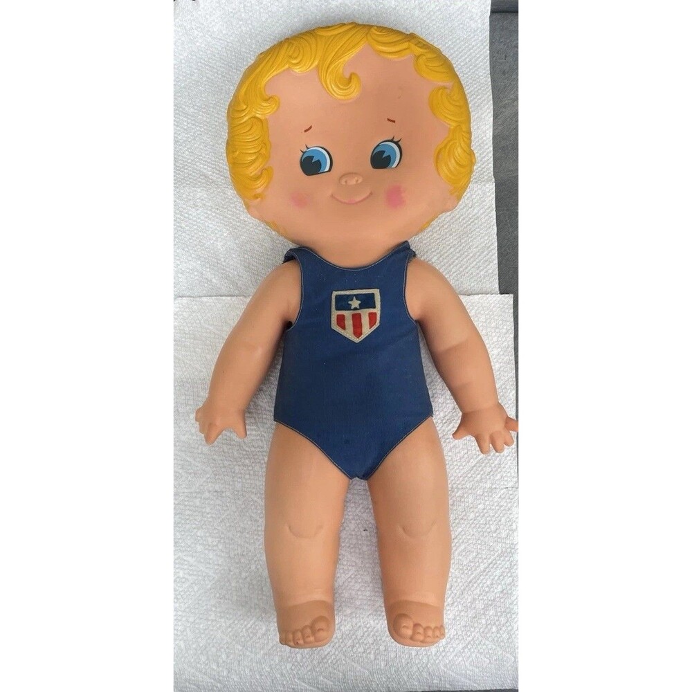 Vtg Mattel Inc Doll 1972 Campbell Soup Kids Rubber Inflateable Patriotic Dress